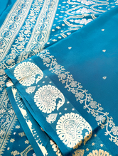 Load image into Gallery viewer, Venetian Teal Silk Sari
