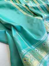 Load image into Gallery viewer, Seafoam Haze Silk Sari
