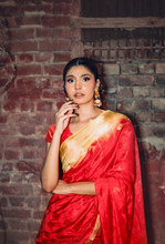 Load image into Gallery viewer, Fire Ombre Silk Sari
