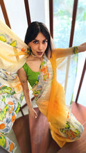 Load image into Gallery viewer, Cantaloupe Chiffon Sari
