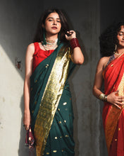 Load image into Gallery viewer, Natural Green Sari
