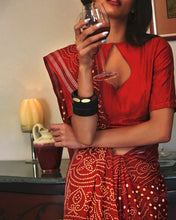 Load image into Gallery viewer, Red Seed Chunri Sari
