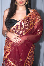 Load image into Gallery viewer, Deep Garnet Gotta Sari
