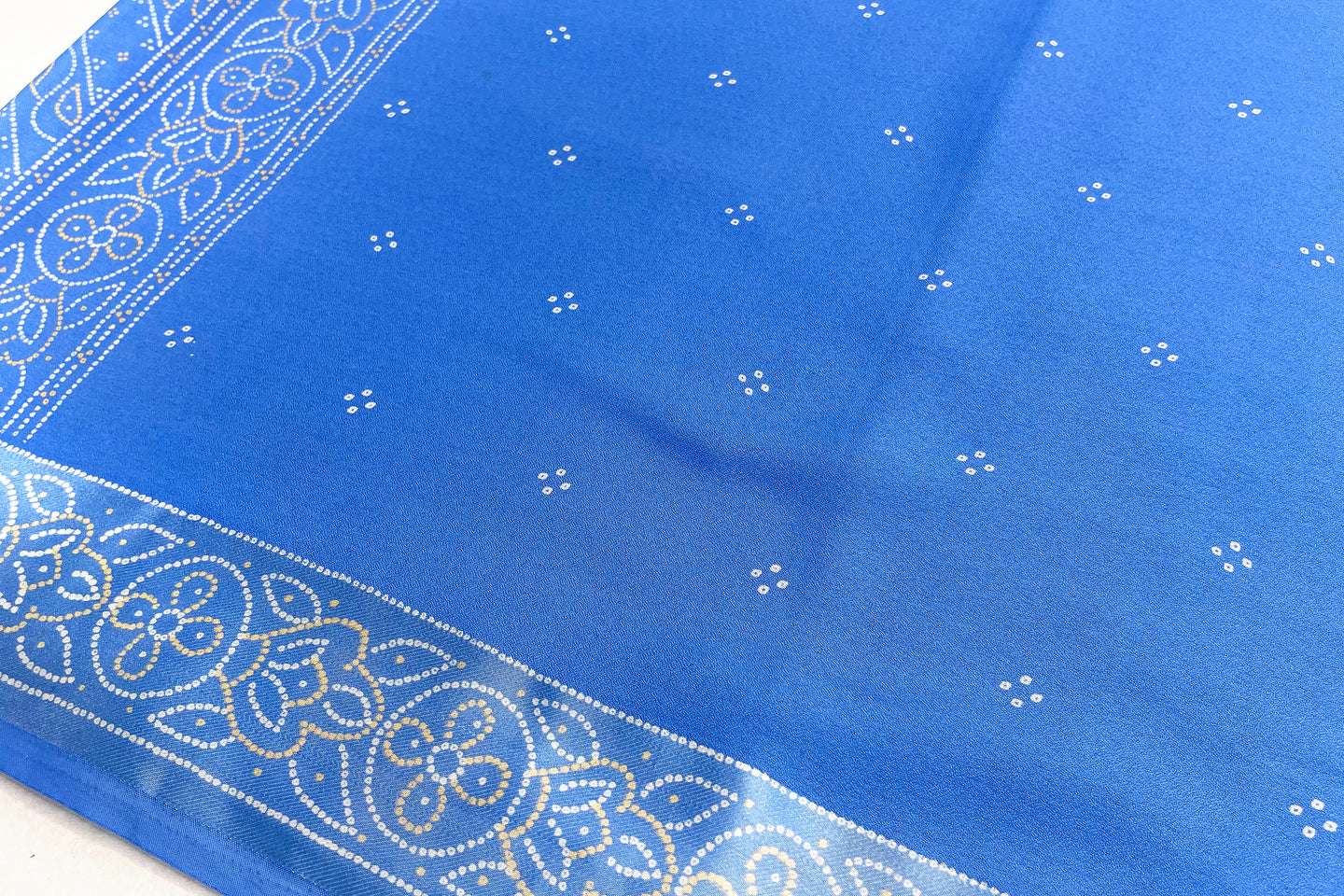 Spa Blue Satin Silk Sari