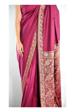 Load image into Gallery viewer, Silk Wine Sari
