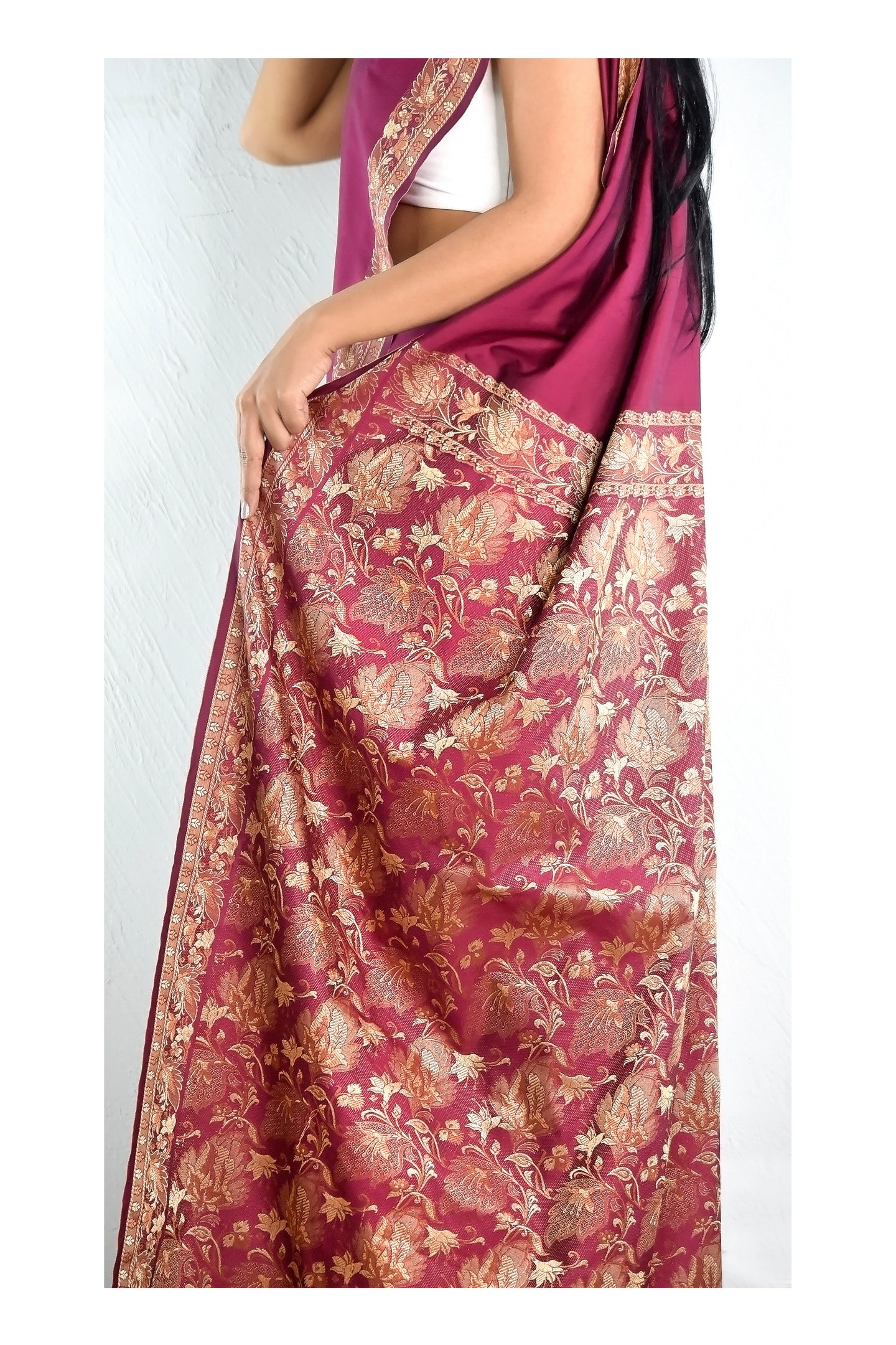 Silk Wine Sari