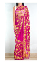 Load image into Gallery viewer, Magenta Embroidered Sari

