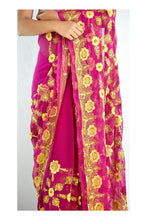 Load image into Gallery viewer, Magenta Embroidered Sari
