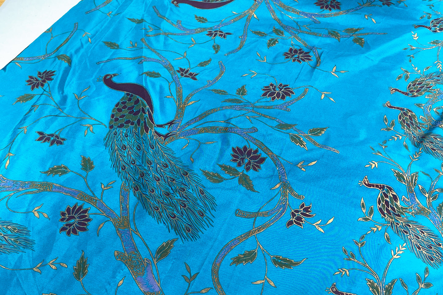 Peacocks Garden Silk Sari