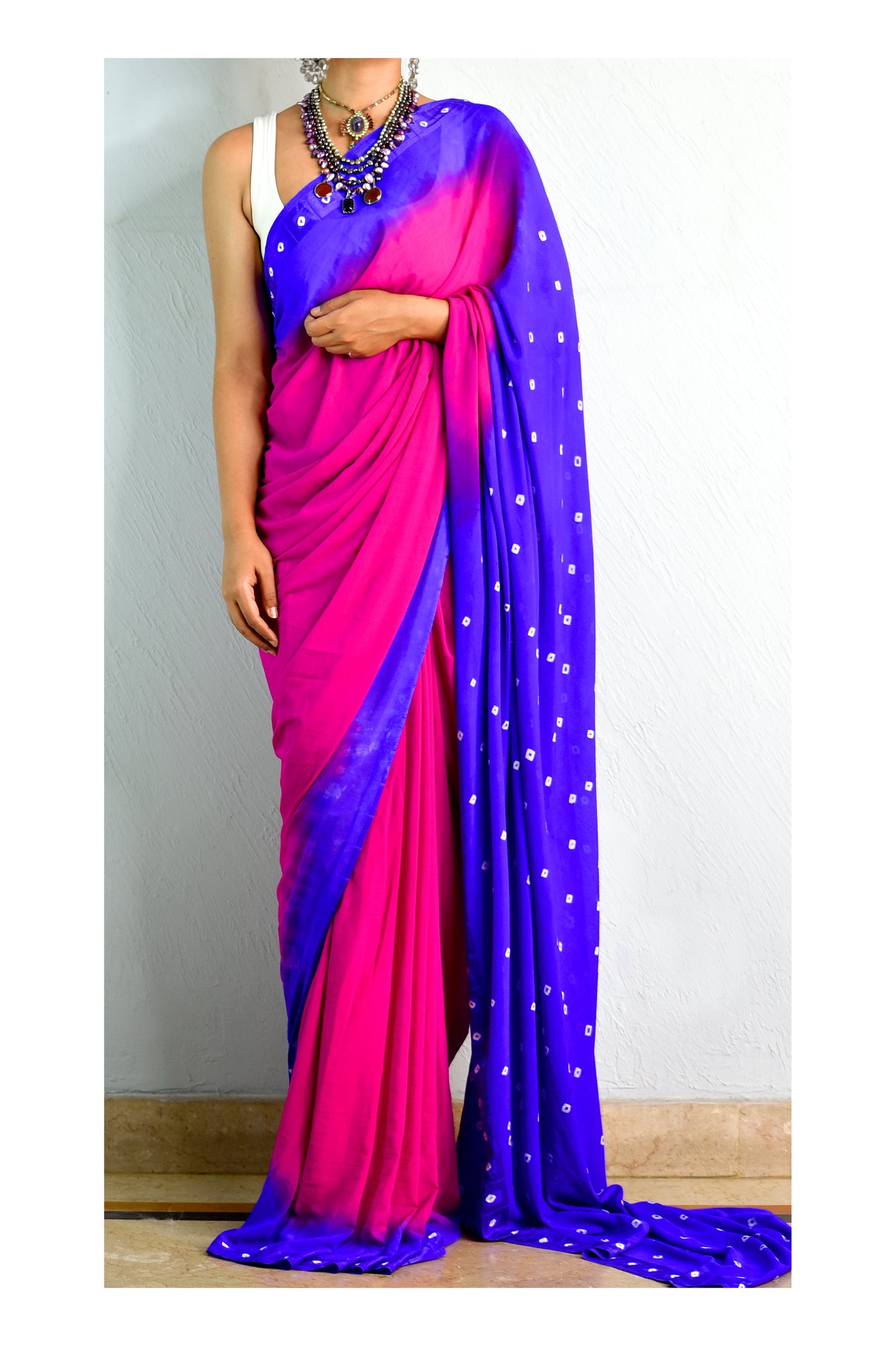 Pretty Pink Chunri Sari