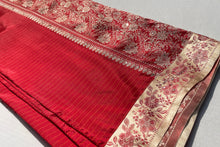 Load image into Gallery viewer, Mughal Red Banarasi Silk Sari
