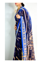 Load image into Gallery viewer, Mizzle Blue Chunri Sari
