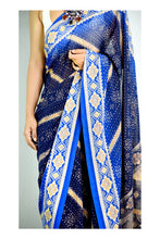 Load image into Gallery viewer, Mizzle Blue Chunri Sari
