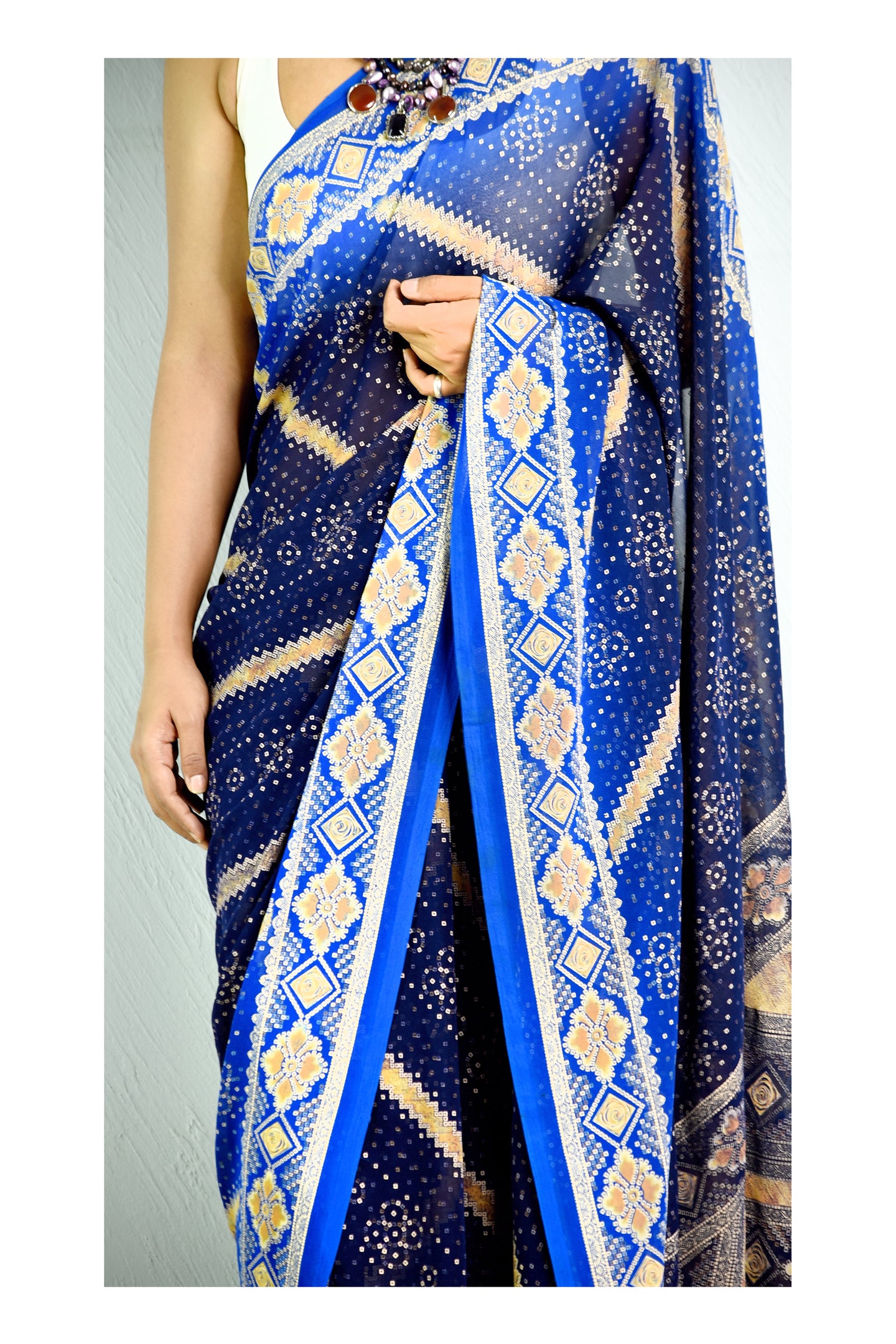 Mizzle Blue Chunri Sari