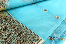Load image into Gallery viewer, Bright Blue Tissue Silk Sari
