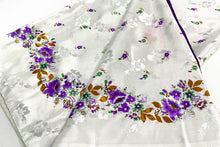 Load image into Gallery viewer, Misty White Printed Silk Sari
