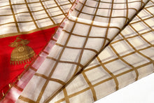 Load image into Gallery viewer, Bengal Red Organza Silk Sari
