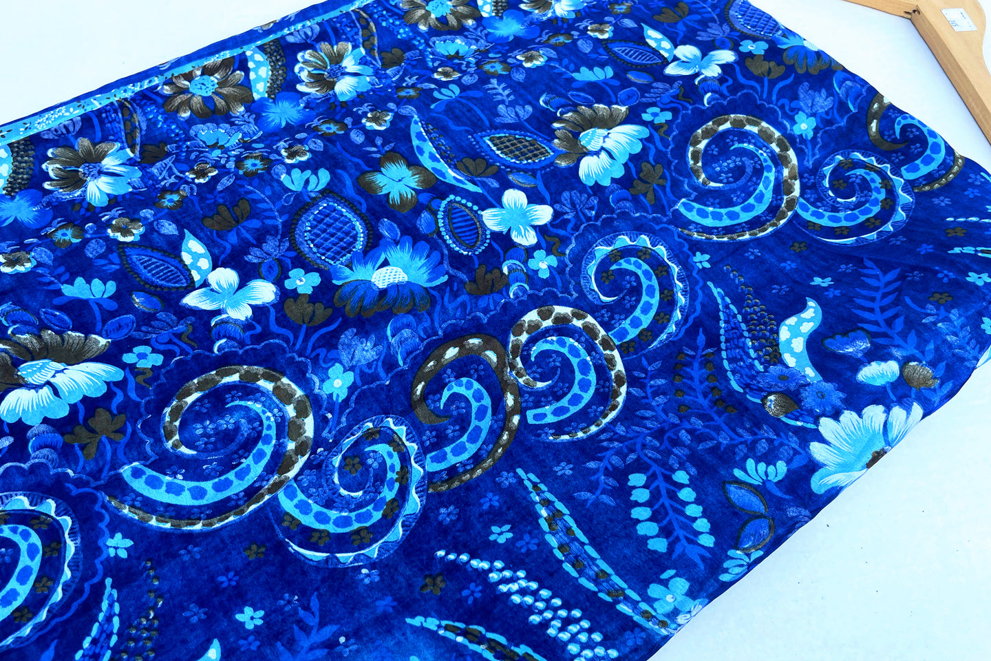 Botanical Blue Silk Sari