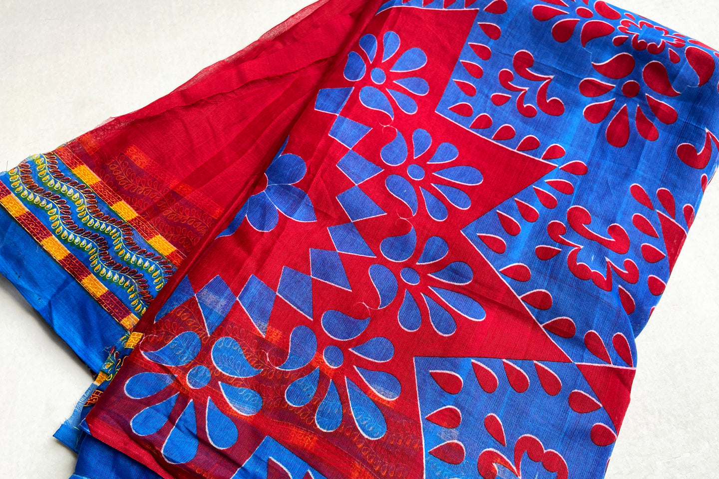 Rouge Red Cotton Sari