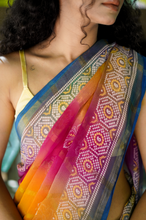 Load image into Gallery viewer, Fusion Orange Bandhani Sari

