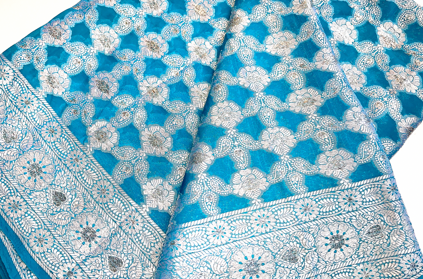 Liquid Glass Banarasi Silk Sari