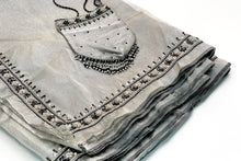 Load image into Gallery viewer, Silver Smoke Organza Sari
